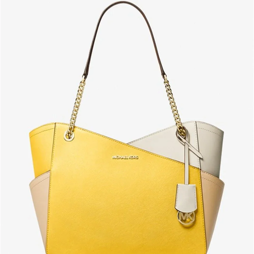 Michael Kors Jet Set XL Chain Travel Tote = Daffodil NWT